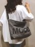 Large Capacity Letter Graphic Tote Bag