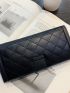 Buckle Decor Quilted Long Wallet