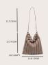 Striped Design Fluffy Shoulder Bag