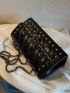 Studded Decor Flap Chain Square Bag