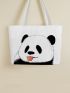 Cartoon Panda Graphic Shoulder Tote Bag