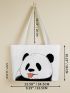 Cartoon Panda Graphic Shoulder Tote Bag