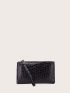 Artificial Patent Leather Crocodile Embossed Purse