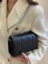 Quilted Flap Chain Square Bag