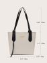 Letter Graphic Shoulder Tote Bag