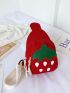 Mini Strawberry Patch Knot Decor Sling Bag