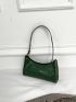 Crocodile Embossed Baguette Bag