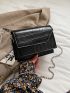 Mini Minimalist Croc Embossed Chain Square Bag