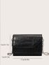 Mini Minimalist Croc Embossed Chain Square Bag