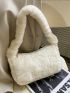 Minimalist Knot Decor Fluffy Baguette Bag