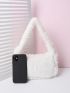 Minimalist Knot Decor Fluffy Baguette Bag