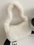 Minimalist Knot Decor Fluffy Baguette Bag