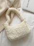 Minimalist Knot Decor Fluffy Baguette Bag