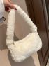 Minimalist Knot Decor Fluffy Baguette Bag