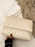 Quilted Flap Chain Tote Bag