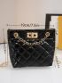 Mini Toggle Lock Quilted Chain Shoulder Bag