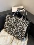 Zebra Striped Pattern Top Handle Bag