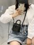 Mini Solid Textured Satchel Bag