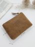 Letter Graphic Corduroy Coin Case