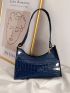 Croc Embossed Baguette Bag