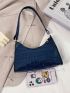 Croc Embossed Baguette Bag