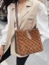 Quilted Embossed Fluffy Bucket Bag