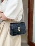 Mini Croc Embossed Chain Crossbody Bag