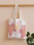 Floral Graphic Canvas Shopper Bag