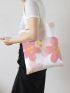 Floral Graphic Canvas Shopper Bag