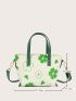 Floral Graphic Satchel Bag