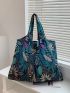 Tropical Graphic Shoulder Tote Bag