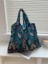 Tropical Graphic Shoulder Tote Bag