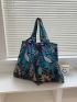 Tropical Graphic Shoulder Tote Bag