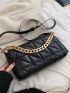 Quilted Chain Decor Flap Square Bag