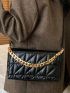 Quilted Chain Decor Flap Square Bag