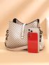 Geo Graphic Snap Button Bucket Bag