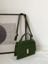 Minimalist Flap Top Handle Square Bag