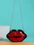 Lips Design Chain Crossbody Bag