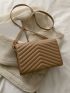 Tassel Decor Chevron Flap Square Bag