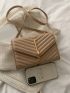 Tassel Decor Chevron Flap Square Bag