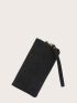 Zipper Long Wallet With Wristlet