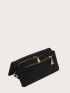 Zipper Long Wallet With Wristlet