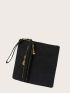 Zipper Long Wallet With Wristlet