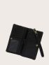 Zipper Long Wallet With Wristlet