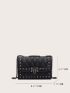 Spiked Decor Quilted Chain Shoulder Bag