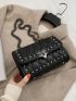 Spiked Decor Quilted Chain Shoulder Bag