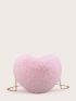 Heart Shaped Fluffy Chain Bag