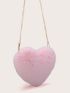 Heart Shaped Fluffy Chain Bag