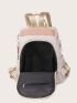 Letter & Floral Embroidery Large Capacity Backpack