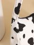 Cow Print Baguette Bag